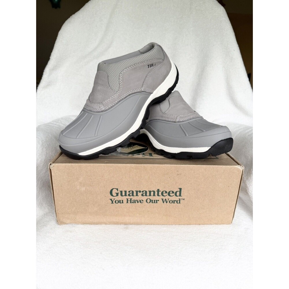NWB LL Bean Storm Chaser Tek 2.5 Slip On Leather Duck Shoes womens size 10 Gray